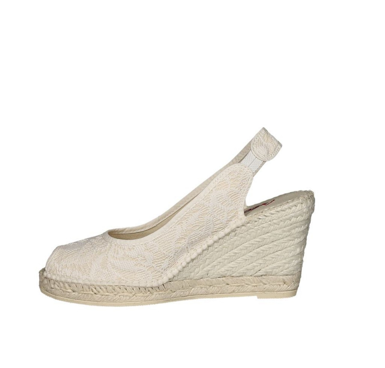 AEDO Natural Lace High Wedge